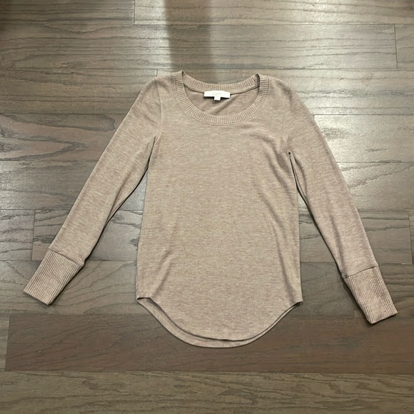 LOFT Tops - LOFT Light Brown Cozy Long Sleeve Top - Size XS